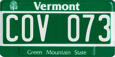 VT license plate COV073