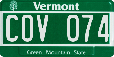 VT license plate COV074