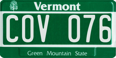 VT license plate COV076