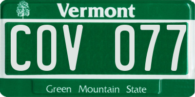 VT license plate COV077