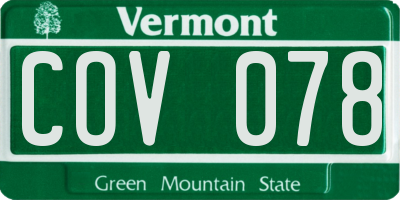 VT license plate COV078