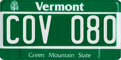 VT license plate COV080