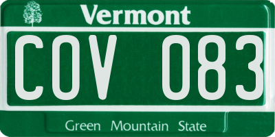 VT license plate COV083