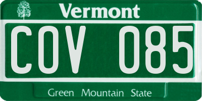 VT license plate COV085