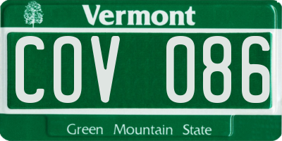 VT license plate COV086