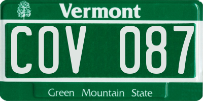 VT license plate COV087