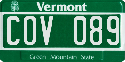 VT license plate COV089