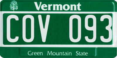 VT license plate COV093