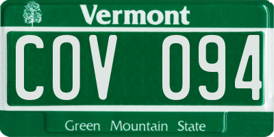 VT license plate COV094