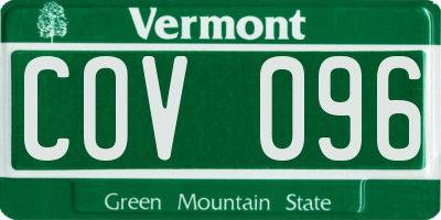 VT license plate COV096