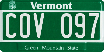 VT license plate COV097