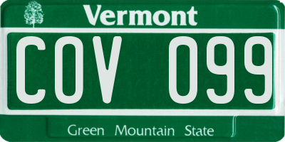 VT license plate COV099