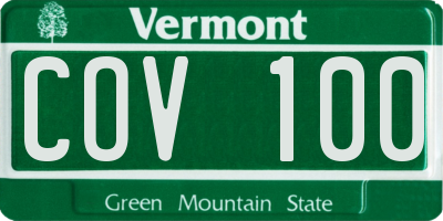 VT license plate COV100