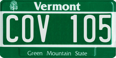 VT license plate COV105