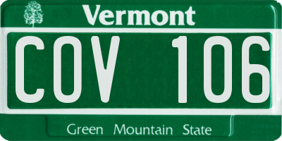 VT license plate COV106