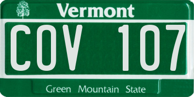 VT license plate COV107