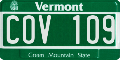 VT license plate COV109