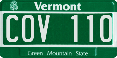 VT license plate COV110