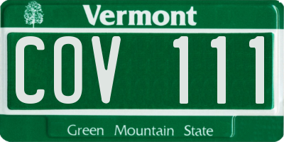 VT license plate COV111