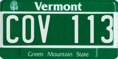 VT license plate COV113