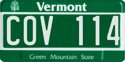 VT license plate COV114