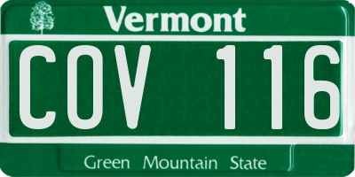 VT license plate COV116