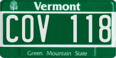 VT license plate COV118