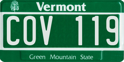 VT license plate COV119