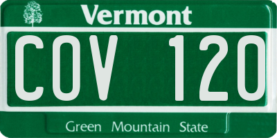 VT license plate COV120