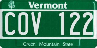VT license plate COV122