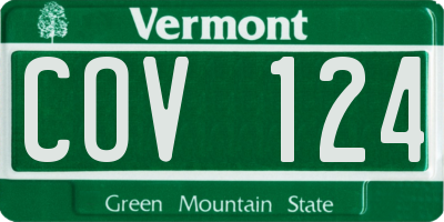 VT license plate COV124