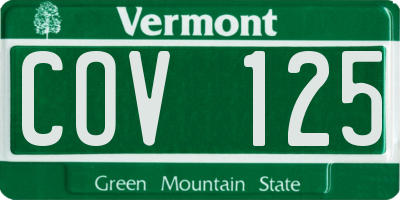 VT license plate COV125