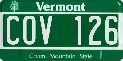VT license plate COV126