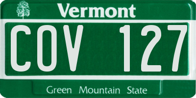 VT license plate COV127