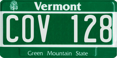 VT license plate COV128