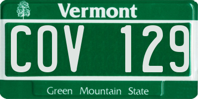VT license plate COV129