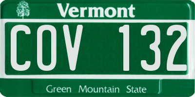 VT license plate COV132