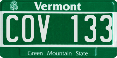 VT license plate COV133