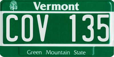 VT license plate COV135