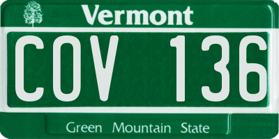 VT license plate COV136