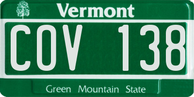 VT license plate COV138