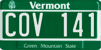 VT license plate COV141