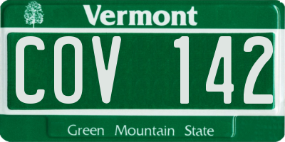 VT license plate COV142
