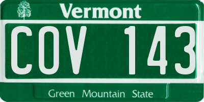 VT license plate COV143