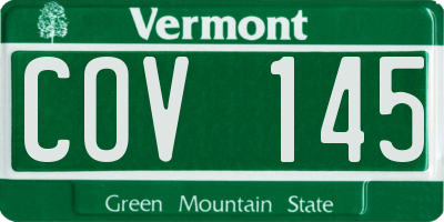 VT license plate COV145