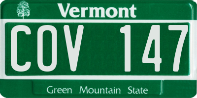VT license plate COV147