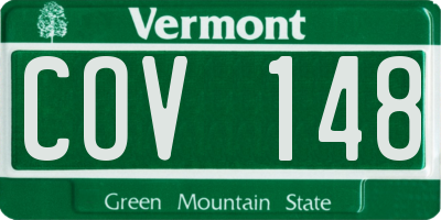 VT license plate COV148