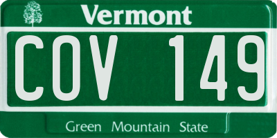 VT license plate COV149