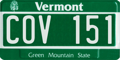 VT license plate COV151