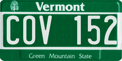 VT license plate COV152